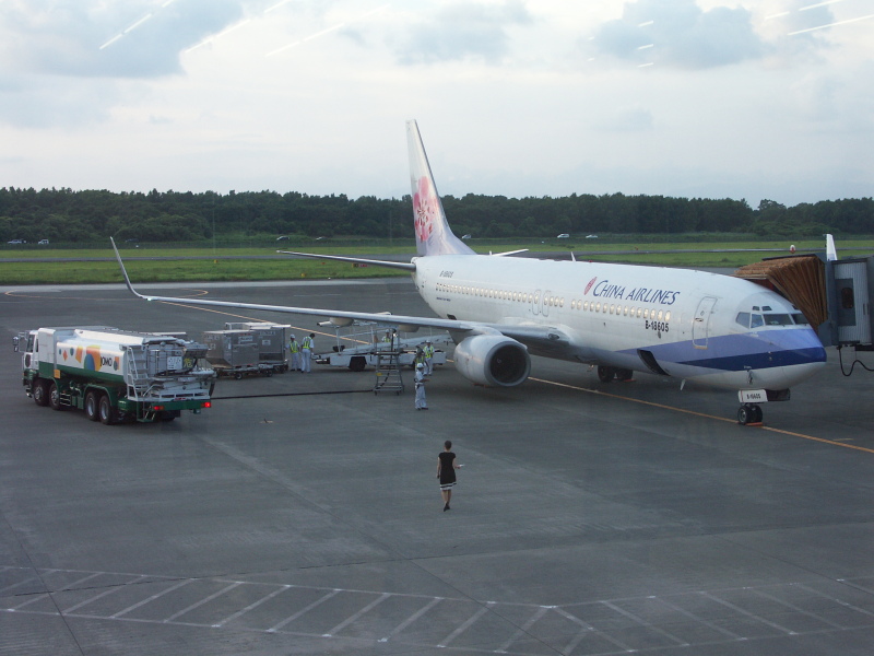 熊本機場載我們回家的華航飛機